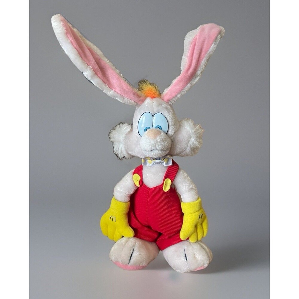 Vintage Roger Rabbit Plush Bunny Applause 1987 Stuffed Toy Red Overalls 20”